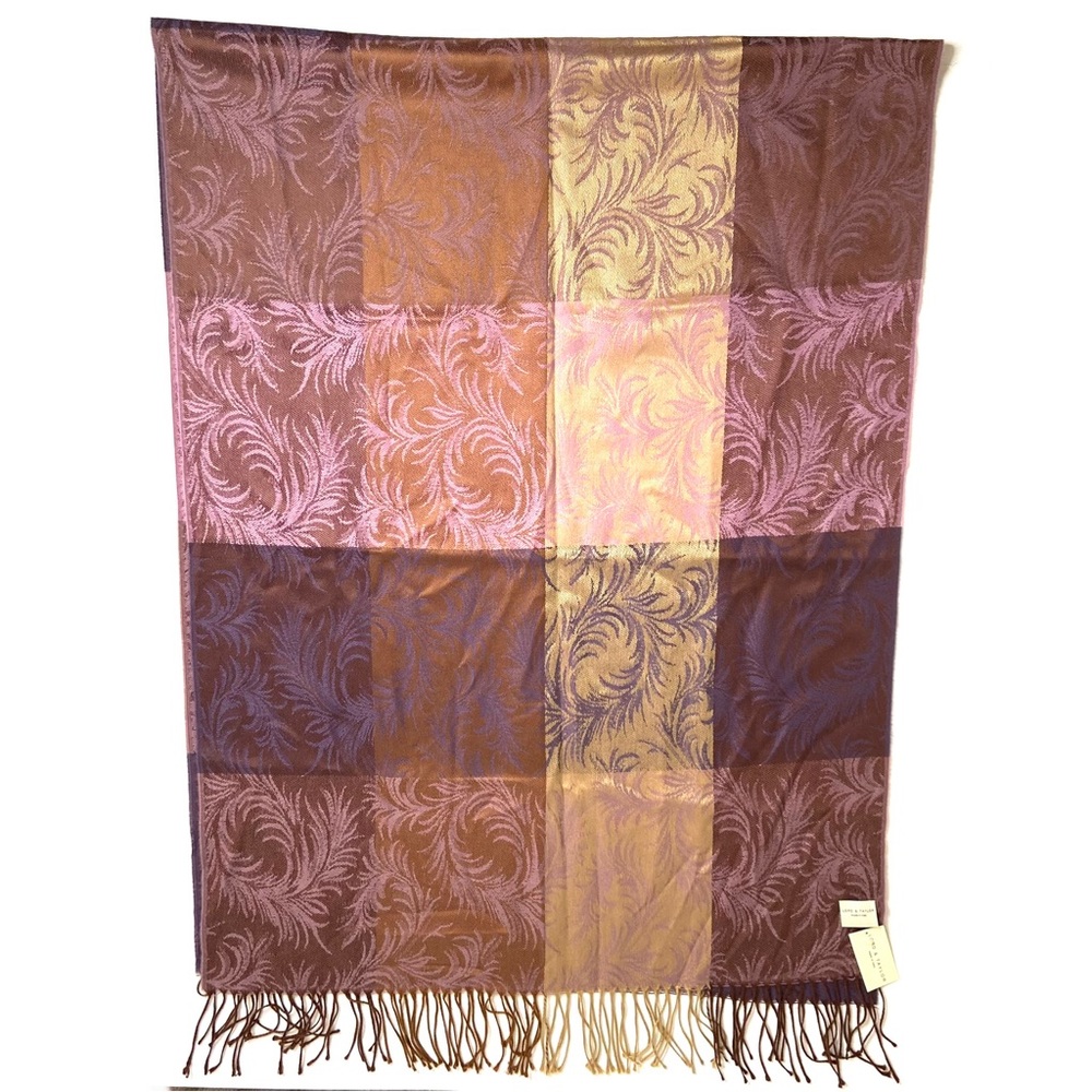 LORD & TAYLOR Purple Jacquard Print Scarf - Picture 7 of 13